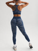 Set di reggiseno sportivo e leggings senza cuciture ad alta elasticità per lo yoga