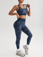 Set di reggiseno sportivo e leggings senza cuciture ad alta elasticità per lo yoga