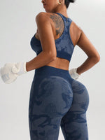 Set di reggiseno sportivo e leggings senza cuciture ad alta elasticità per lo yoga