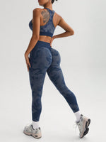 Set di reggiseno sportivo e leggings senza cuciture ad alta elasticità per lo yoga