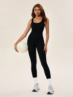 Tuta aderente sportiva senza cuciture, elastica e aderente da donna