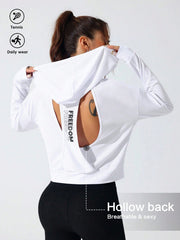Felpa Open Back con Cappuccio