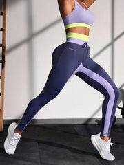 Leggings Colorblock Logo con Coulisse