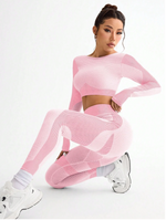 Set Outfit da Fitness da Donna con Top a Canotta con Spalline Incrociate e Pantaloni a Maniche Lunghe