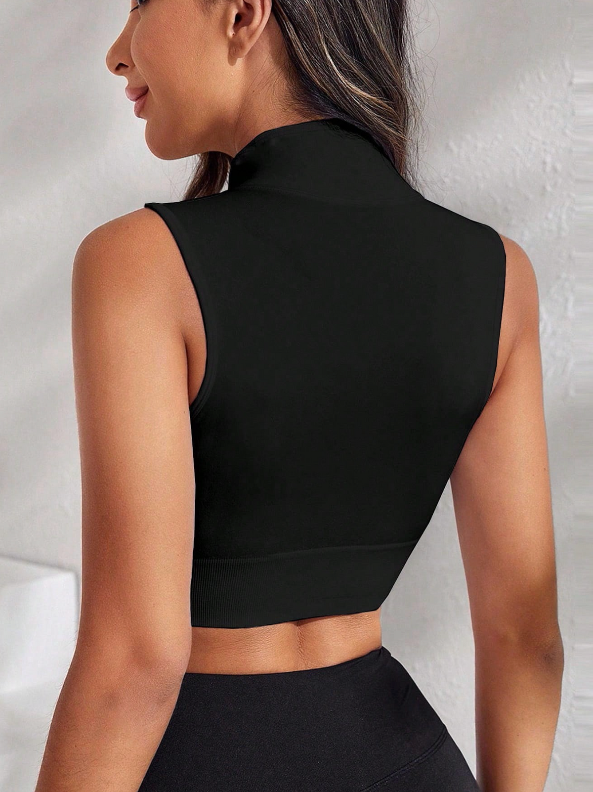 Top High Neck Zip Lettering