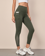 Leggings Textured Wide Waist Pocket - vista tre quarti
