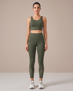 Leggings Textured Wide Waist Pocket - vista frontale