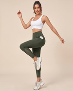 Leggings Textured Wide Waist Pocket - posa editoriale