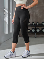 Leggings da allenamento Capris assorbentente sudore Calzamaglia da palestra con inserto a rete traspirante