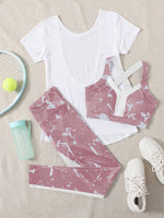 3 pacchi con stampa grafica Reggiseni sportivi & Leggings & Maglietta