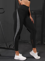 Leggings da palestra corti con pannello a colori a contrasto