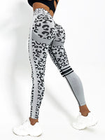 Leggings sportivi con stampa leopardo controllo della pancia