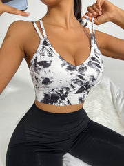 Sports Bra Floral Cross Back