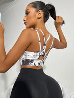 Reggiseni sportivi con stampa floreale cut out indietro