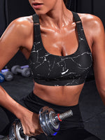 Reggiseni sportivi con stampa marmo con schiena racer