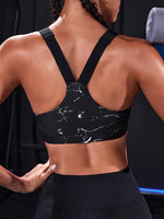 Reggiseni sportivi con stampa marmo con schiena racer