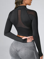 Giacche sportive pannello in tulle con fori per pollici