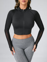 Giacche sportive pannello in tulle con fori per pollici