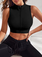 Canotta sportiva con zip corto