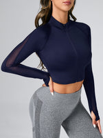 Giacche sportive pannello in tulle con fori per pollici