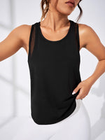 Canotta sportiva con grafica slogan inserto in rete