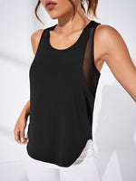 Canotta sportiva con grafica slogan inserto in rete