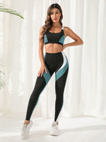 Set sportivo color block con coulisse con cappuccio