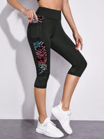Leggings da allenamento a metà polpaccio colorblock