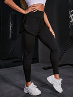 Leggings sportivi monocolore 2 in 1