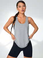 Canotta sportiva con grafica slogan racerback senza top a fascia