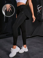 Leggings sportivi monocolore 2 in 1