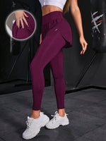 Leggings sportivi monocolore 2 in 1