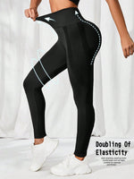 Leggings sportivi senza cuciture elasticità alta ampia fascia in vita