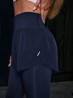 Leggings sportivi monocolore 2 in 1