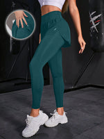 Leggings sportivi monocolore 2 in 1