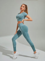 Tuta Sportiva Da Donna A Maglia Alta Elasticità Senza Soluzione Di Continuità
