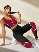 Insieme Sportivo Colorblock Con Zip A Due Pezzi