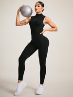 Tuta Sportiva Senza Maniche Con Colletto Alto E Chiusura A Cerniera