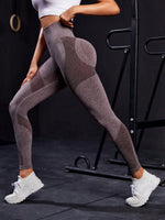 Leggings sportivi senza cuciture elasticità alta ampia fascia in vita