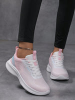 Scarpe da passeggio da donna bianche, scarpe da ginnastica da corsa bianche con lacci sul davanti per donna